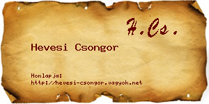 Hevesi Csongor névjegykártya